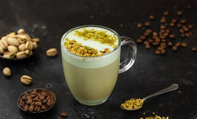 Latte coffee milk espresso pistachio