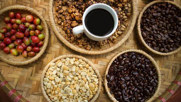 تصویری از دانه‌های قهوه