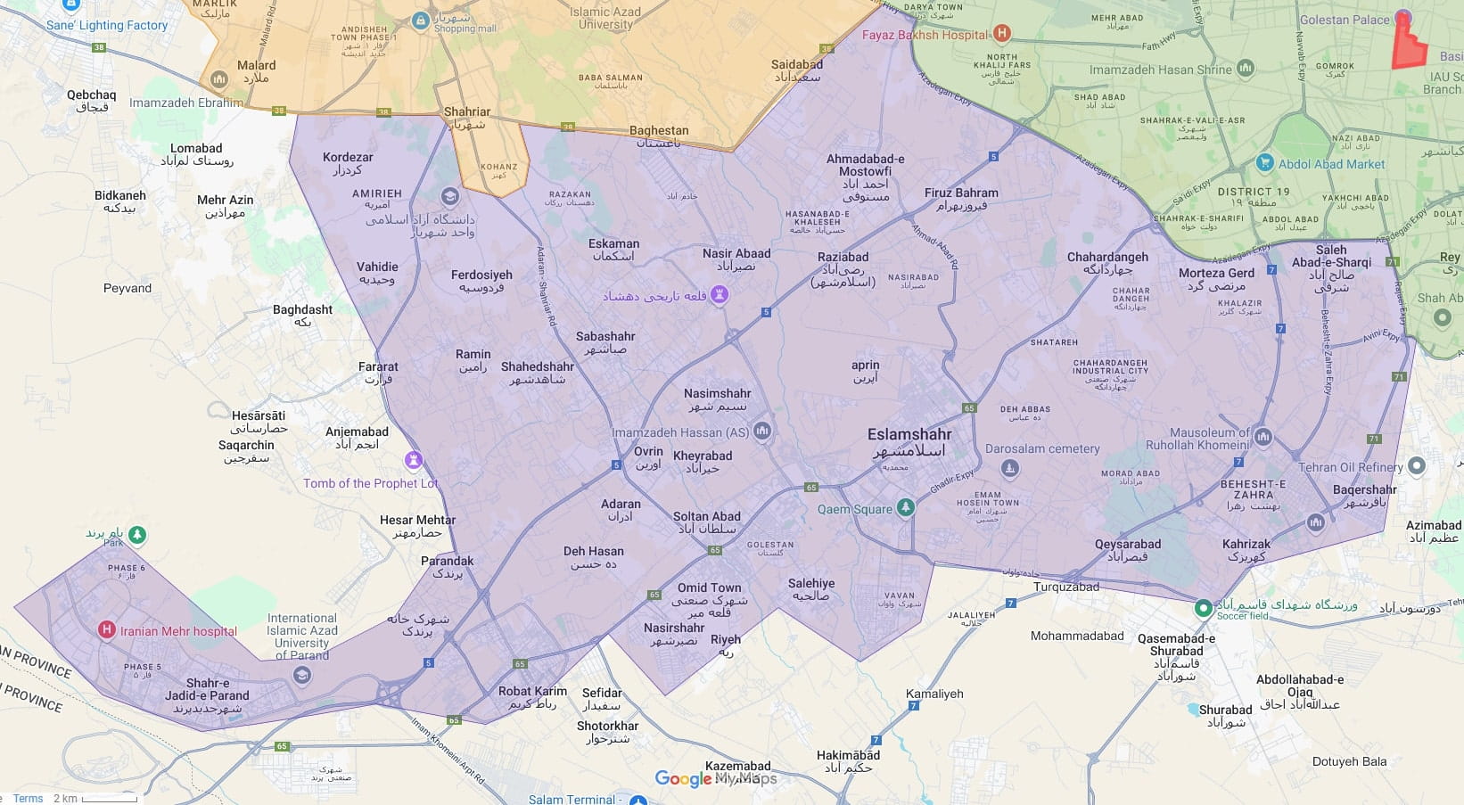 express shipping map 3