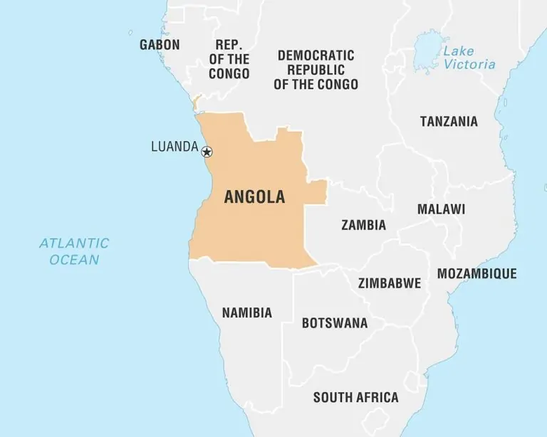 نقشه کشور آنگولا