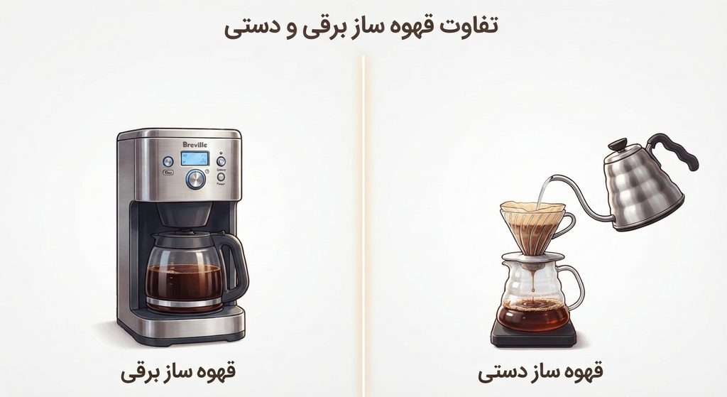 تفاوت قهوه ساز دستی با قهوه ساز برقی در چیست
